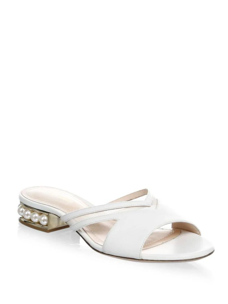 商品Nicholas Kirkwood|Casati Pearl-Embellished Leather Slip-On Sandals,价格¥2461,第1张图片