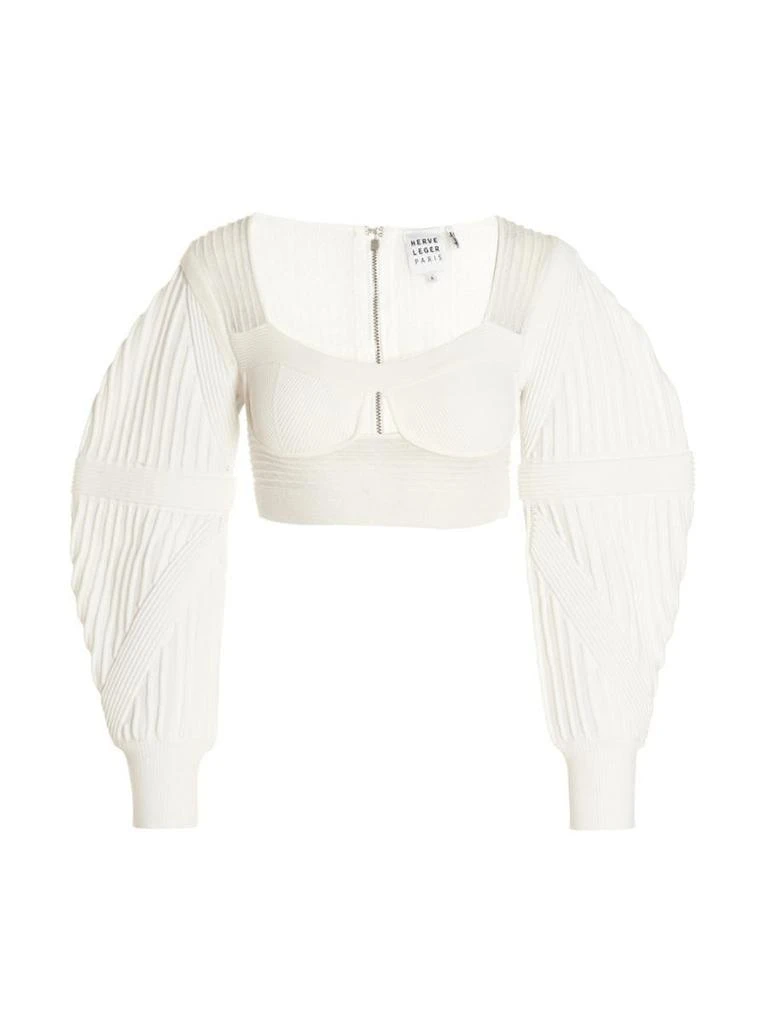 商品Herve Leger|Hervé Léger Topwear in White,价格¥3877,第1张图片