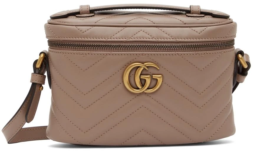 商品Gucci|Taupe Mini Marmont Top Handle Bag,价格¥10877,第1张图片