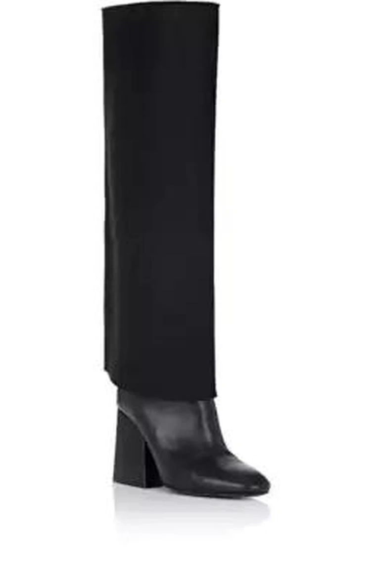 商品MAISON MARGIELA|Oversized-Cuff Leather Knee Boots,价格¥3786,第2张图片详细描述