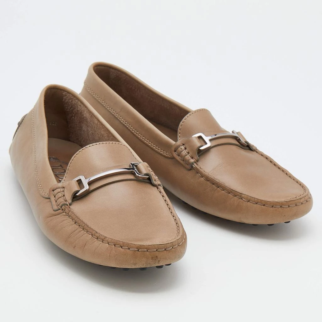商品[二手商品] Tod's|Tod's Sand Brown Leather Slip On Loafers Size 38,价格¥1173,第4张图片详细描述