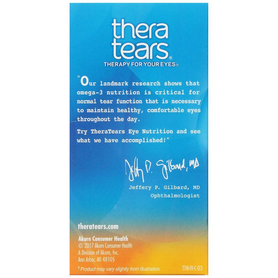 商品TheraTears|1200 mg Omega 3 Eye Supplement,价格¥183,第2张图片详细描述