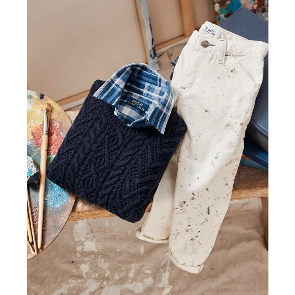商品Ralph Lauren|Toddler and Little Boys Aran-Knit Blended Sweater,价格¥202,第3张图片详细描述