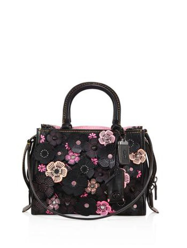 商品Coach|花朵装饰手提斜挎包,价格¥6738,第1张图片