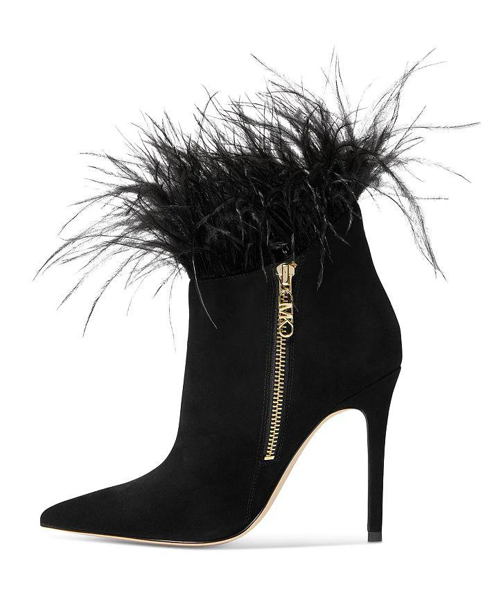 商品Michael Kors|Women's Whitby Feather Trim Pointed Toe Booties,价格¥1372,第4张图片详细描述