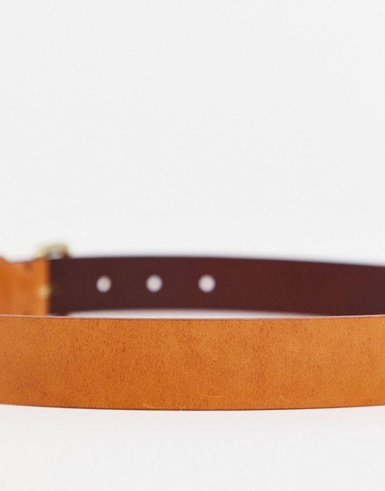 Levi's logo leather belt in brown商品第3张图片规格展示