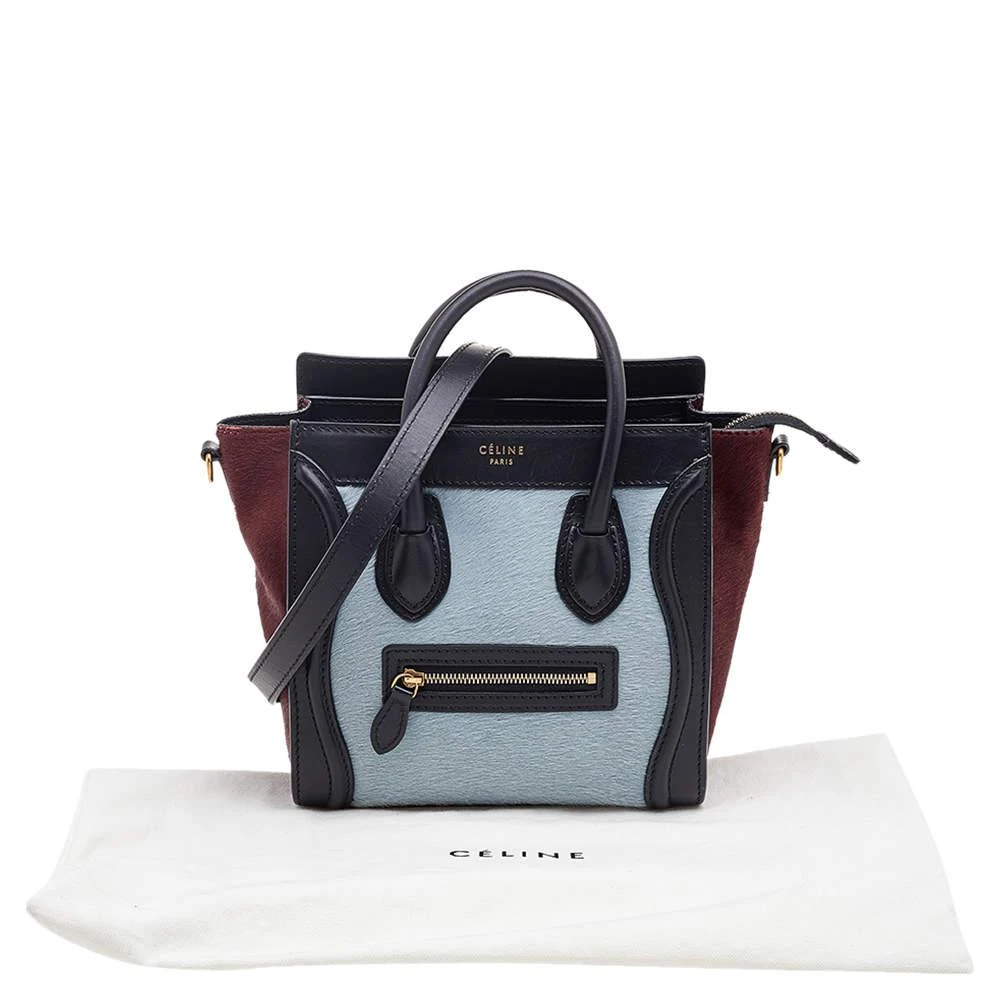 Celine Tricolor Calf Hair and Leather Nano Luggage Tote 商品