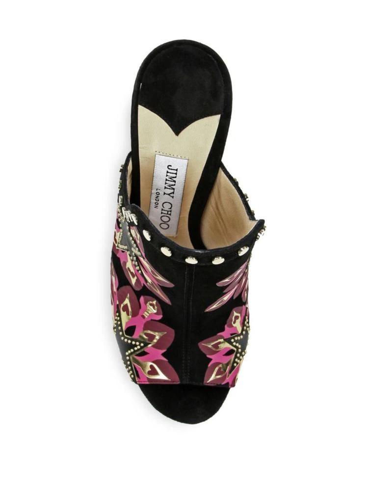 商品Jimmy Choo|Hustle 100 Embellished Suede Mules,价格¥3822,第4张图片详细描述