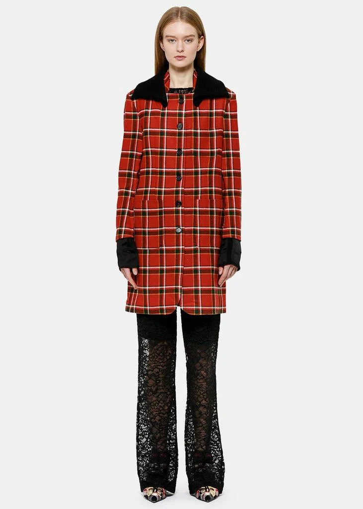 商品Yang Li|Yang Li Red Plaid Cromibie Coat,价格¥4115,第1张图片