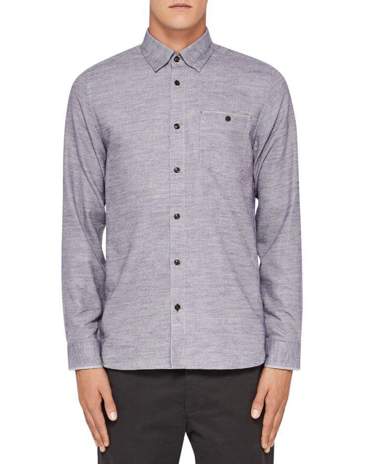 商品Ted Baker London|Ted Baker Arc Dobbie Flannel Regular Fit Button-Down Shirt,价格¥800,第1张图片