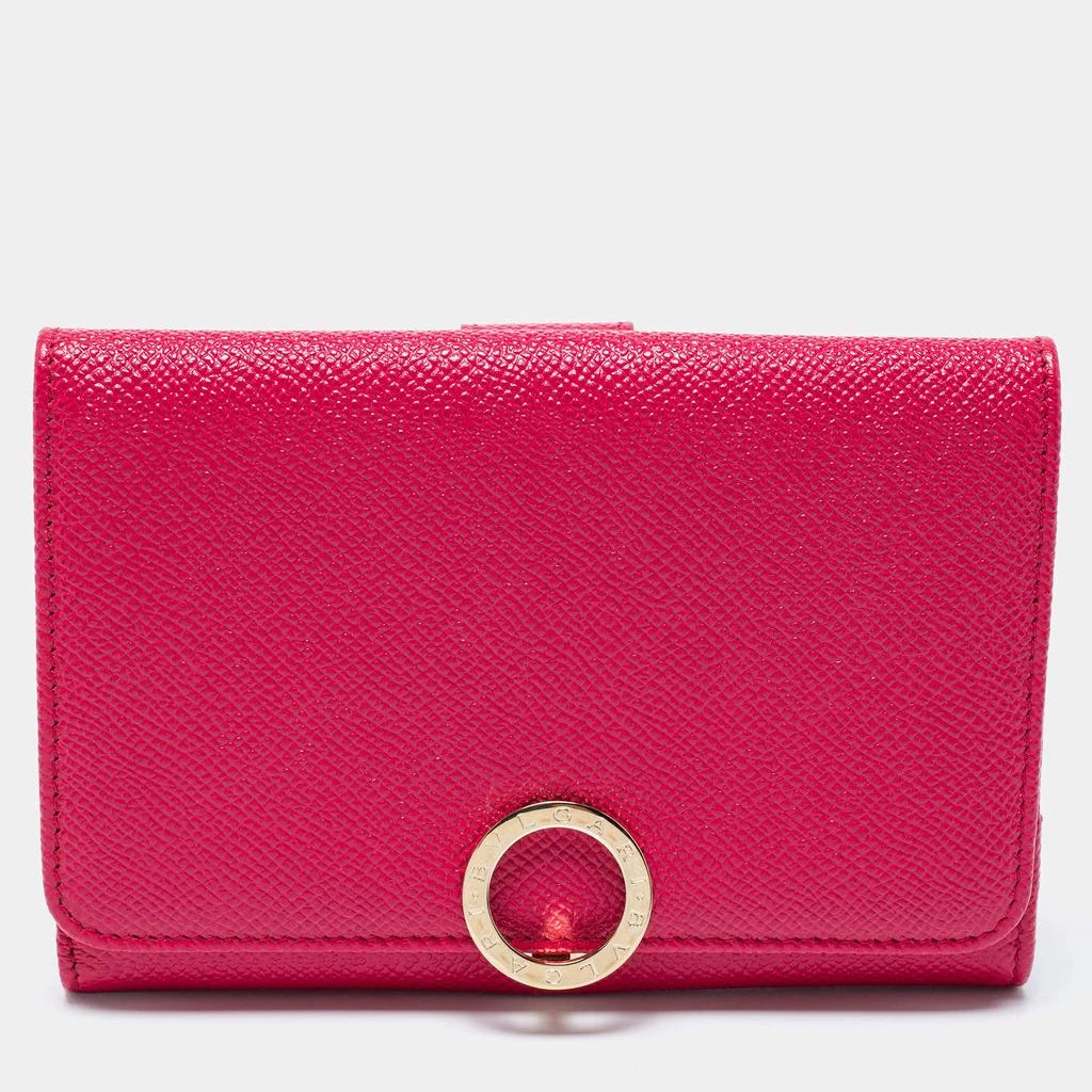 商品[二手商品] BVLGARI|Bvlgari Fuchsia Leather Bvlgari Trifold Wallet,价格¥1458,第1张图片