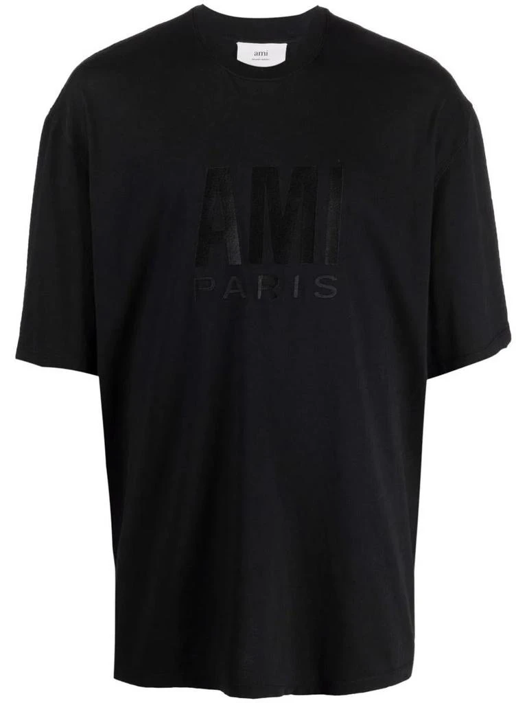 商品AMI|AMI PARIS tonal logo cotton T-shirt,价格¥757,第1张图片