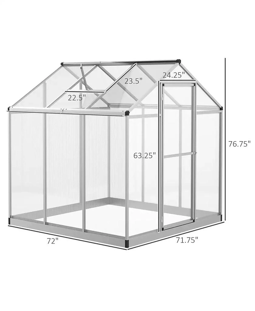 商品Outsunny|6' L x 6' W Outdoor Walk-In Cold Frame Garden Greenhouse Planter,价格¥2323,第3张图片详细描述