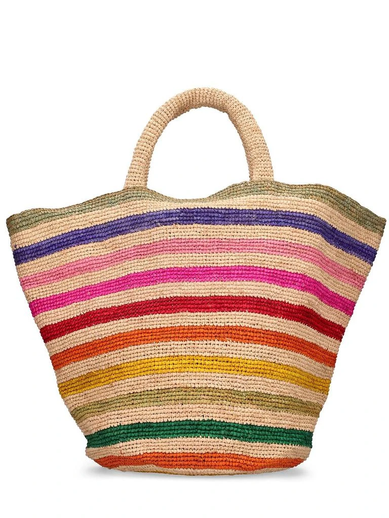 商品MANEBÍ|Summer Rainbow Striped Raffia Tote Bag,价格¥2395,第5张图片详细描述