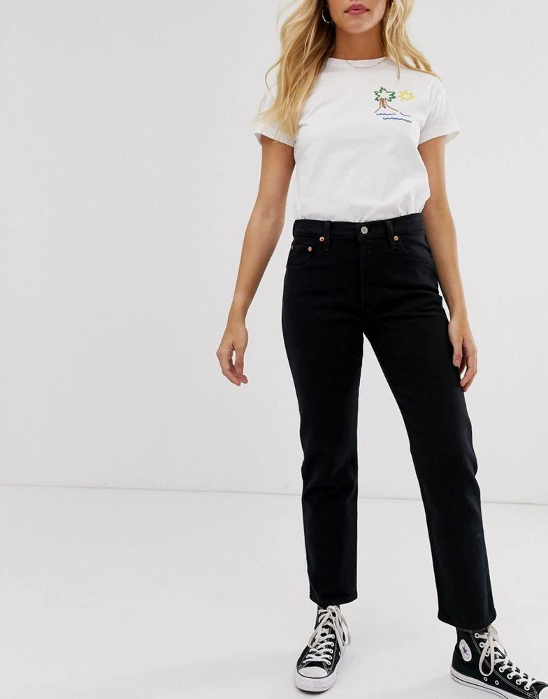商品Levi's|Levi's 501 high rise straight leg crop jeans in black,价格¥515,第4张图片详细描述
