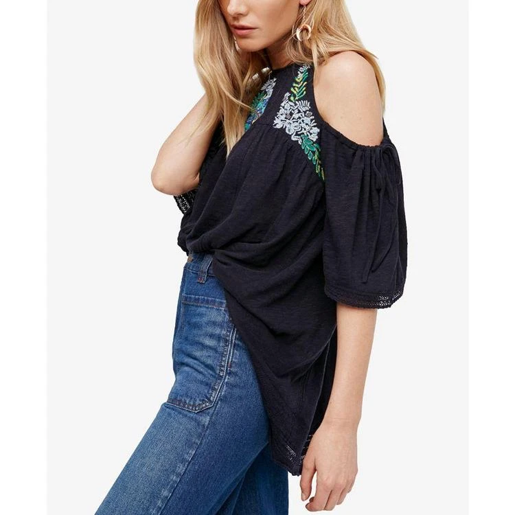 商品Free People|Fast Times Embroidered Cold-Shoulder Top,价格¥240,第2张图片详细描述