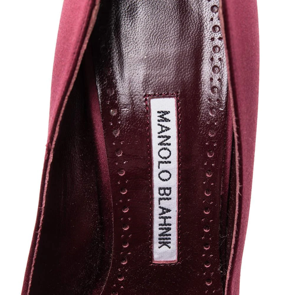 Manolo Blahnik Burgundy Satin Tartonacri Pumps Size 38 商品