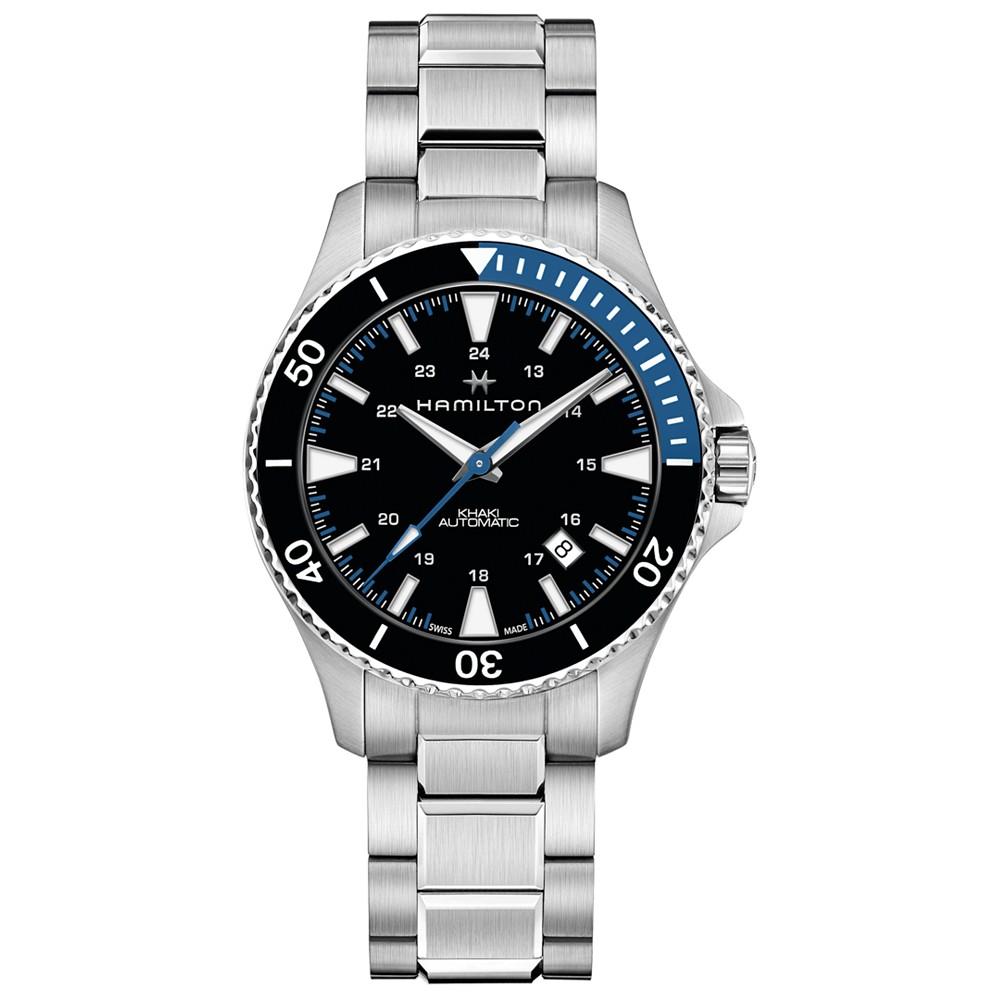 Men's Swiss Automatic Khaki Navy Scuba Stainless Steel Bracelet Watch 40mm商品第1张图片规格展示