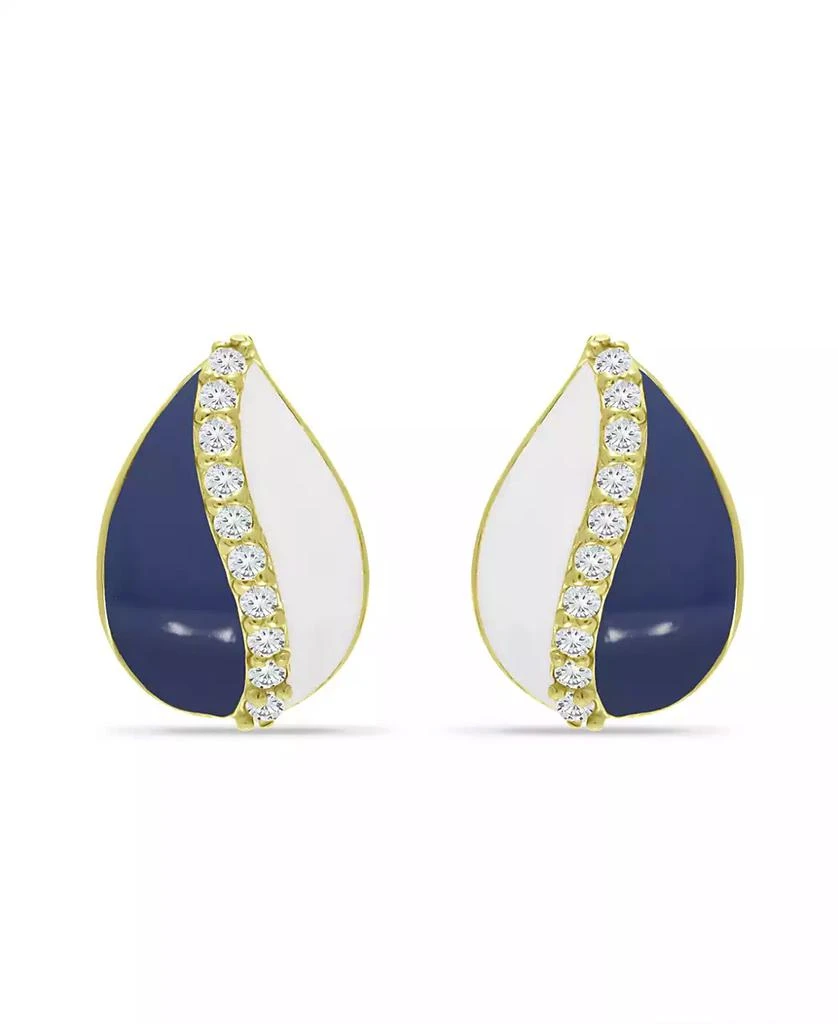 商品Giani Bernini|Cubic Teardrop Huggie Hoop Earrings, Sterling Silver or 18K Gold over Silver,价格¥224,第1张图片