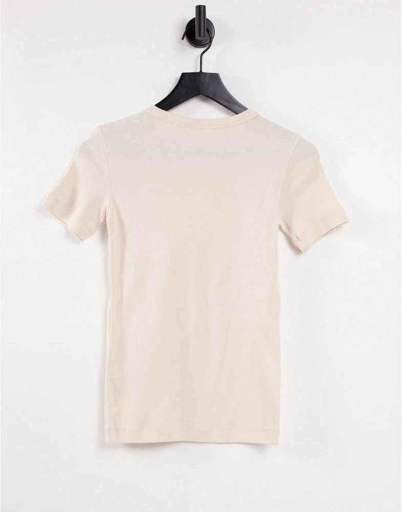 商品CHAMPION|Champion ribbed logo t-shirt in tan,价格¥104,第2张图片详细描述