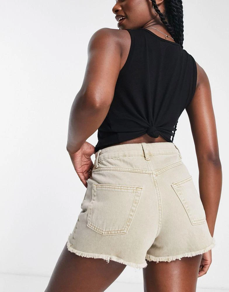 商品Topshop|Topshop slash a line mom short in sand,价格¥158,第2张图片详细描述