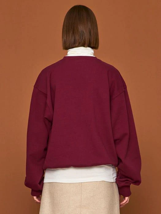 商品HIDDEN FOREST MARKET|MON AMOUR Sweatshirt_Burgundy,价格¥721,第4张图片详细描述