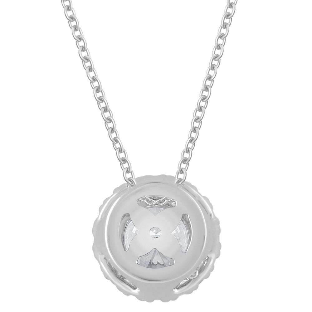Lab Grown Diamond Halo 18" Pendant Necklace (1-1/5 ct. t.w.) in 14k White Gold商品第4张图片规格展示