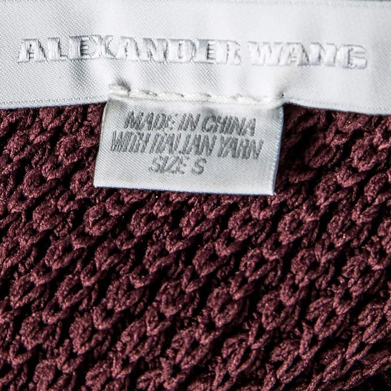 商品[二手商品] Alexander Wang|Alexander Wang Burgundy Textured Knit Fitted Sweater S,价格¥1075,第5张图片详细描述