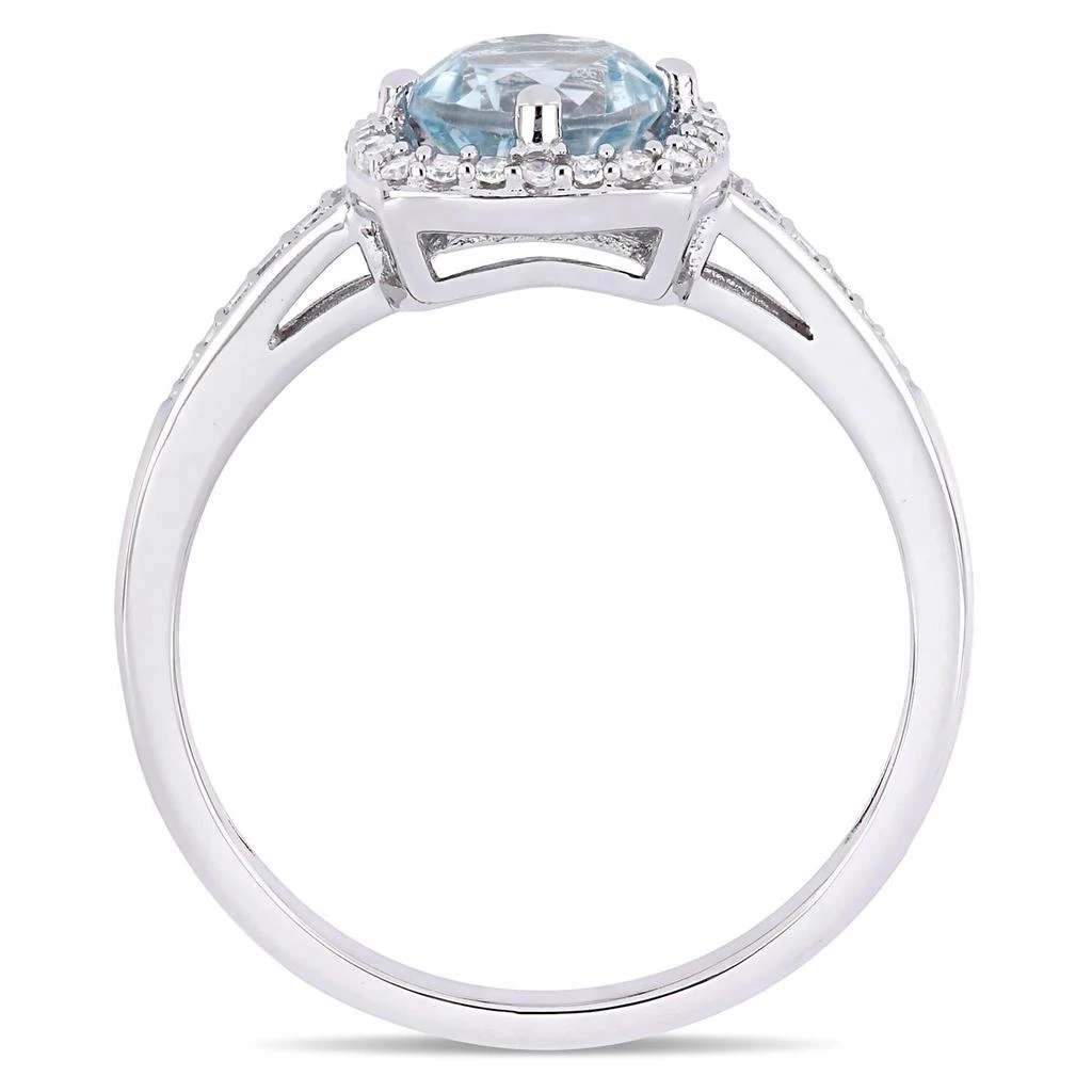 商品Delmar|10k White Gold Blue Topaz and Diamond Ring,价格¥3618,第3张图片详细描述