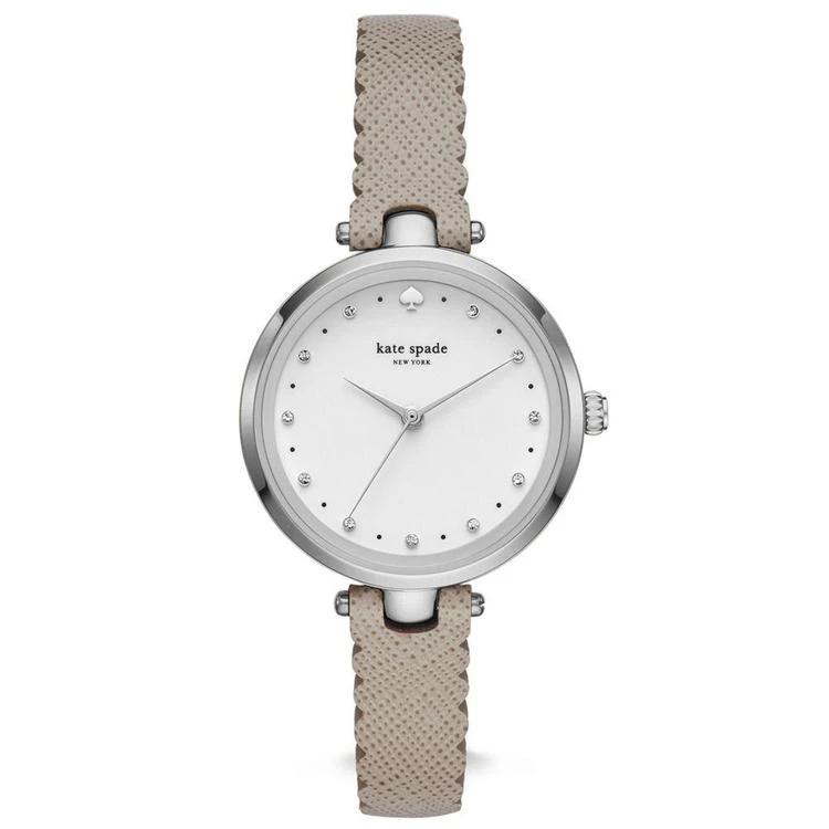 商品Kate Spade|Women's Holland Gray Leather Strap Watch 34mm,价格¥1309,第1张图片