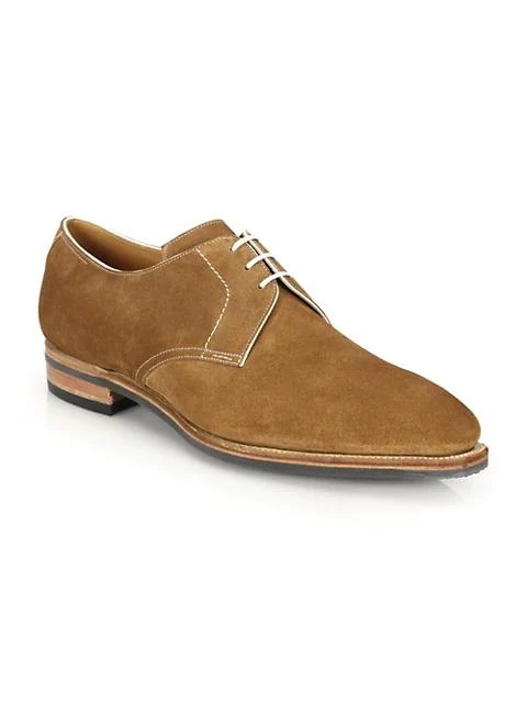 商品Corthay|Sergio Pullman Calf Suede Piped Derby Shoes,价格¥13863,第1张图片