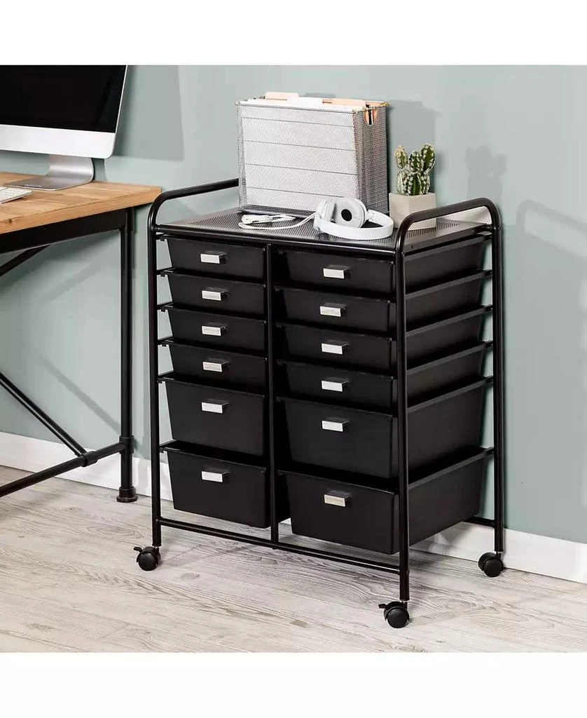 商品Honey Can Do|10-Drawer Rolling Cart, Black,价格¥987,第4张图片详细描述