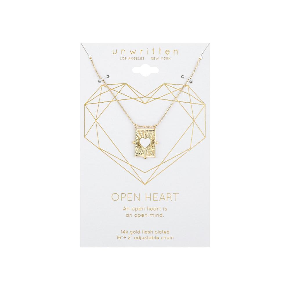 商品Unwritten|14K Gold Flash-Plated White Enamel Heart Tag Pendant Necklace,价格¥144,第4张图片详细描述