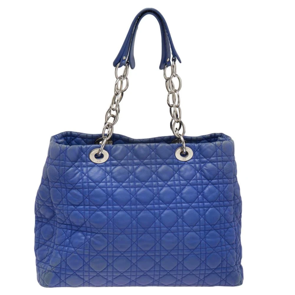 商品[二手商品] Dior|Dior Blue Cannage Leather Large Soft Lady Dior Shopping Tote,价格¥3164,第4张图片详细描述