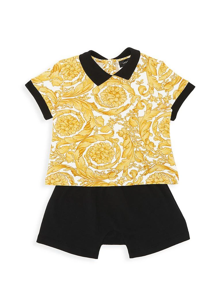 商品Versace|Baby Boy's 2-Piece Barocco Polo & Shorts Set,价格¥1168,第1张图片