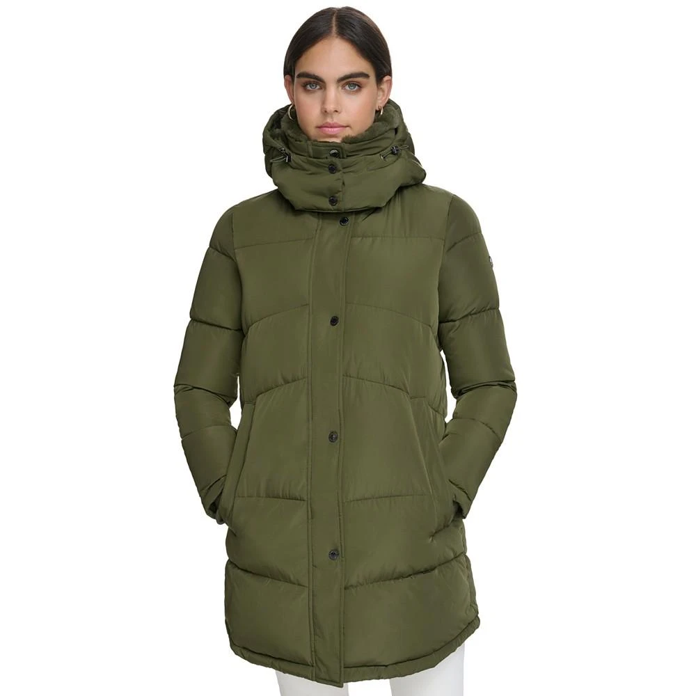 商品Calvin Klein|Women's Faux-Fur-Trim Hooded Puffer Coat, Created for Macy's,价格¥1463,第5张图片详细描述