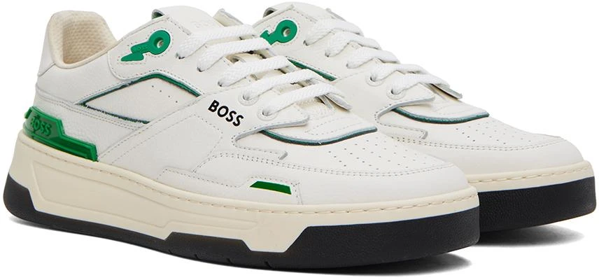 商品Hugo Boss|White & Green Reflective Sneakers,价格¥783,第4张图片详细描述