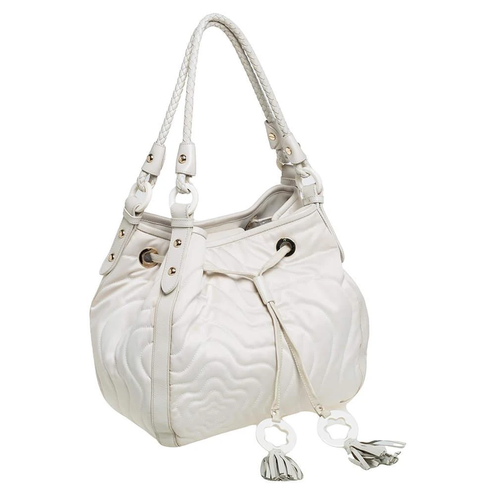 商品[二手商品] MontBlanc|Montblanc Off White Nylon and Leather Starisma Dalila Drawstring Hobo,价格¥1431,第3张图片详细描述