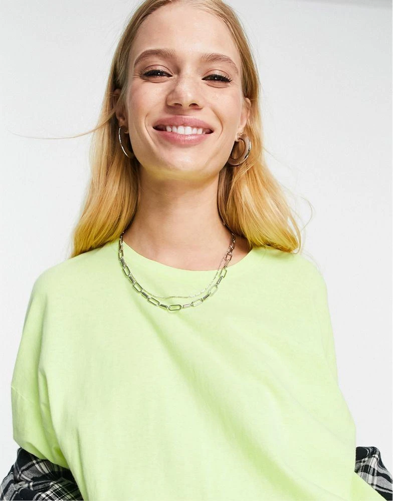 商品Topshop|Topshop short sleeve boxy t-shirt in green,价格¥36,第3张图片详细描述