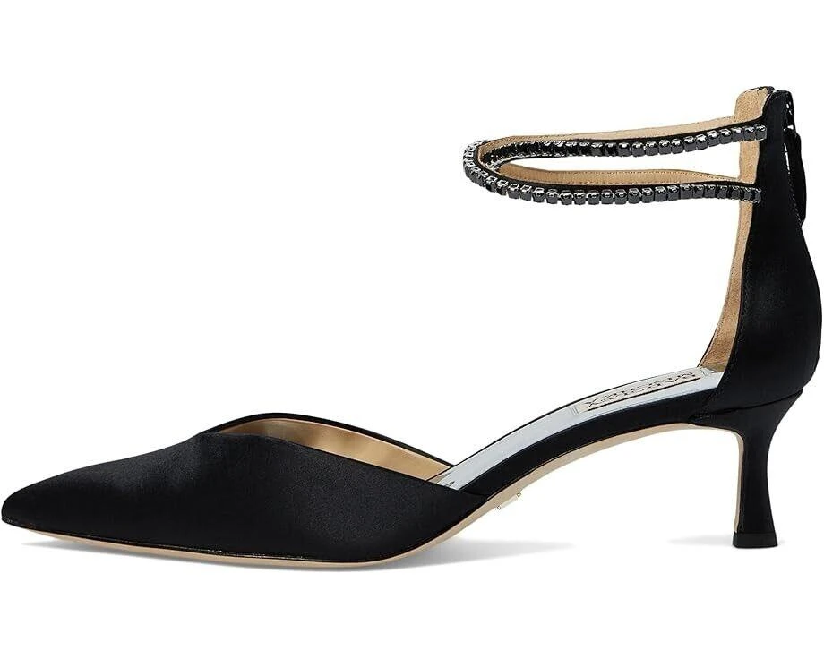 商品Badgley Mischka|Lilibeth Pump Women's US 10 Black Pointed Toe Kitten Heel KHD192,价格¥1240,第2张图片详细描述