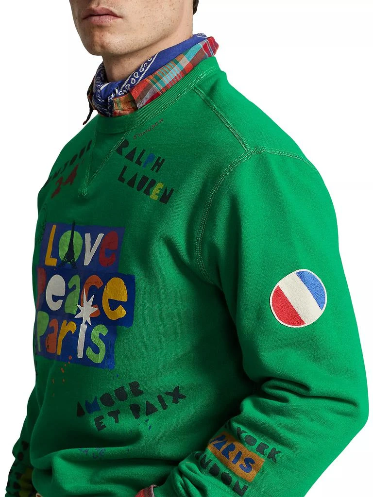 商品Ralph Lauren|'Love, Peace' Fleece Crewneck Sweatshirt,价格¥1860,第5张图片详细描述