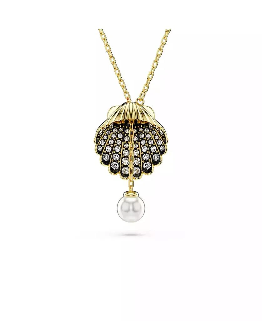 商品Swarovski|Crystal Swarovski Imitation Pearl, Shell, White, Gold-Tone Idyllia Y Pendant Necklace,价格¥1474,第1张图片