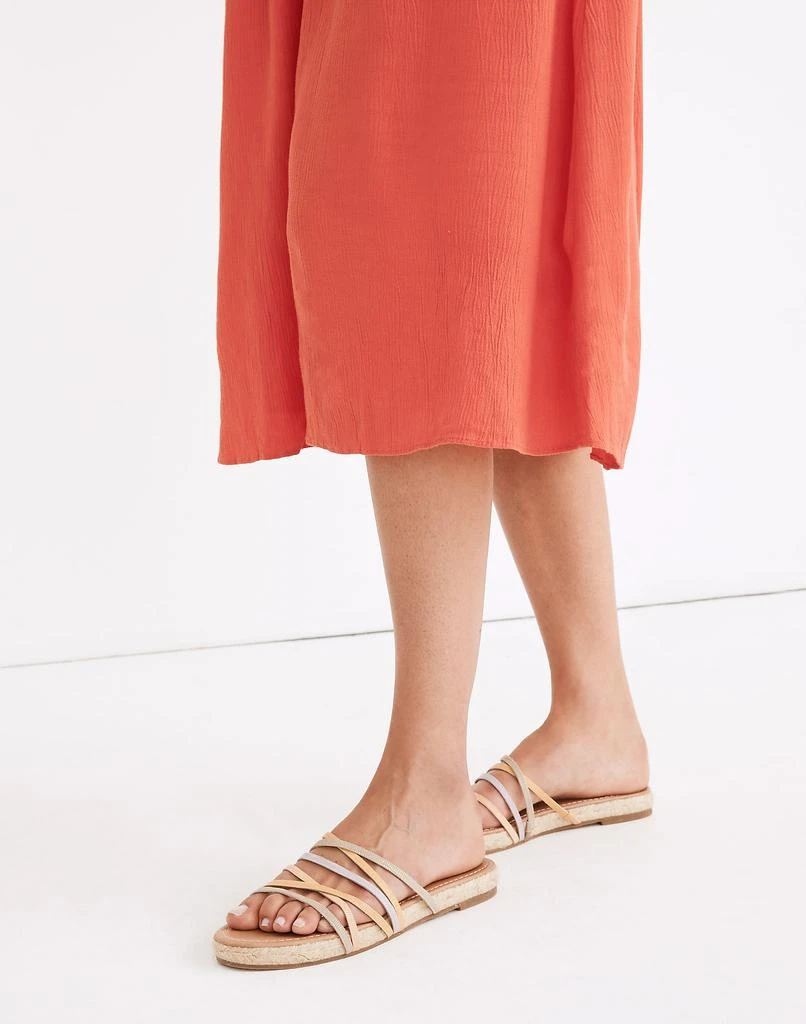 商品Madewell|The Kathryn Espadrille Slide Sandal in Colorblock Snake Embossed Leather,价格¥396,第4张图片详细描述