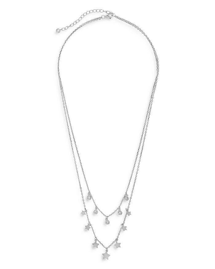 商品Sterling Forever|Double Layer Star and Stone Charm Chain Necklace, 16",价格¥435,第1张图片详细描述