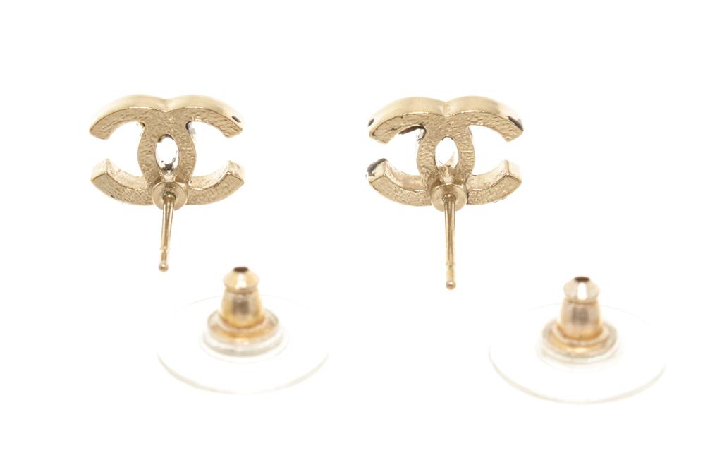 Chanel Gold Classic Cc Crystal Earrings商品第2张图片规格展示