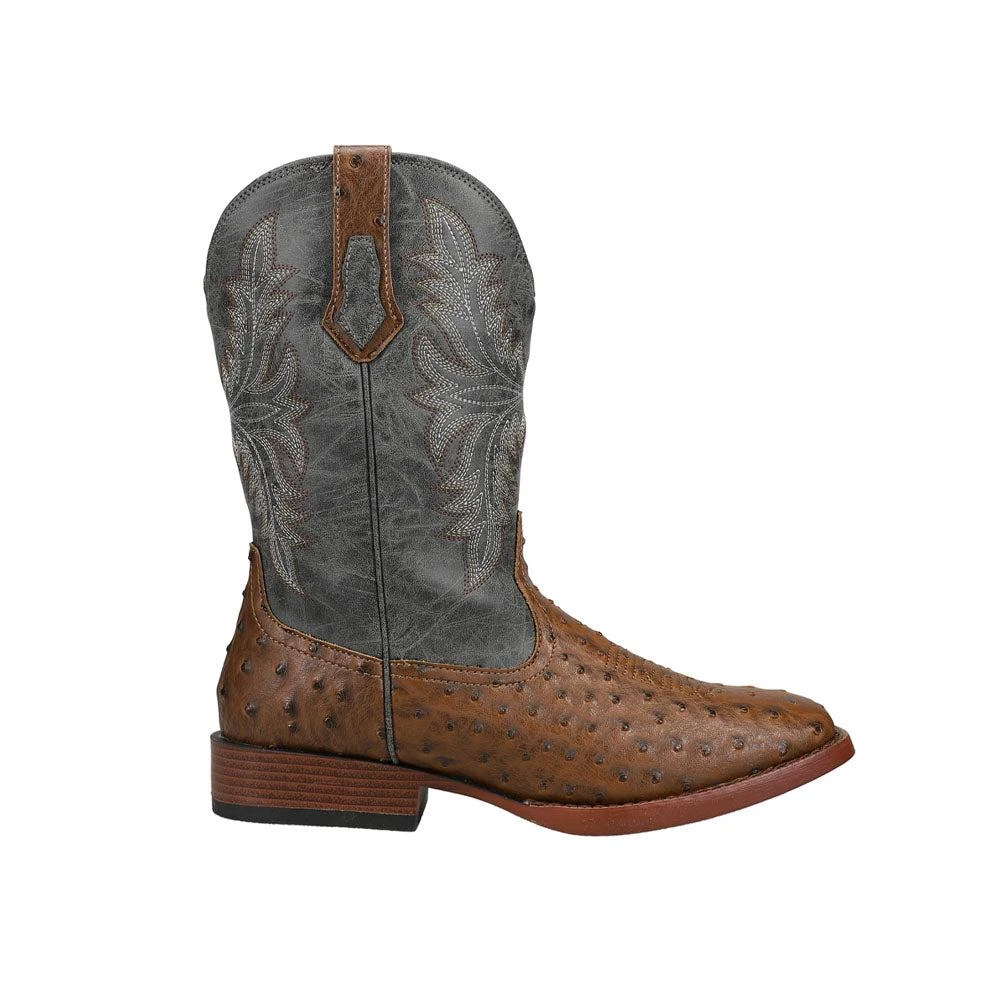 商品Roper|Henry Tooled-Inlay Squared Toe Cowboy Boots (Big Kid),价格¥373,第1张图片