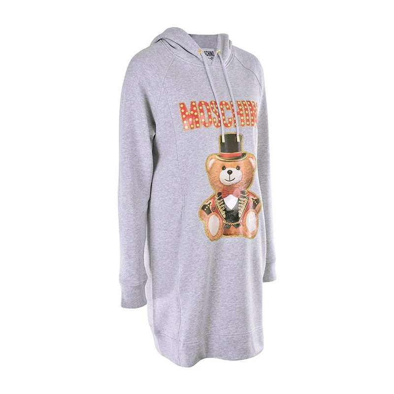 Moschino 莫斯奇诺 女士灰色长款卫衣式连衣裙 EV0453-0527-3485 商品