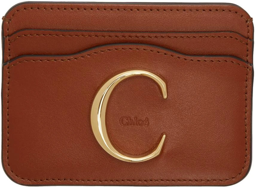 商品Chloé|Brown 'Chloé C' Card Holder,价格¥1314,第1张图片