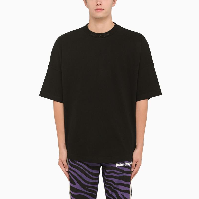 商品Palm Angels|Oversized black cotton t-shirt,价格¥1786,第1张图片