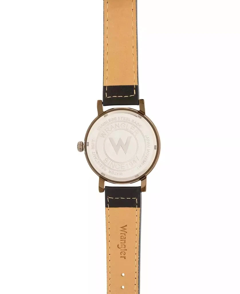 商品Wrangler|Men's Watch, 50MM Antique Grey Case with Blue Dial, White Arabic Numerals, with White Hands, Blue Strap with White Stitching, Over Sized Crown,价格¥263,第3张图片详细描述